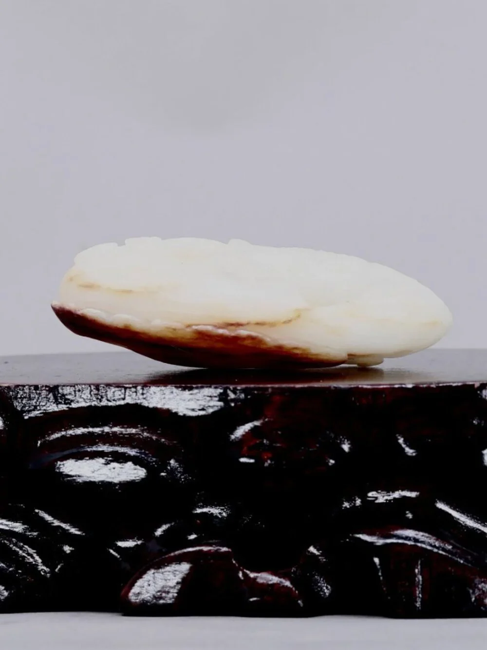 Chinese White Hetian Jade Pendant w Rooster & Ruyi